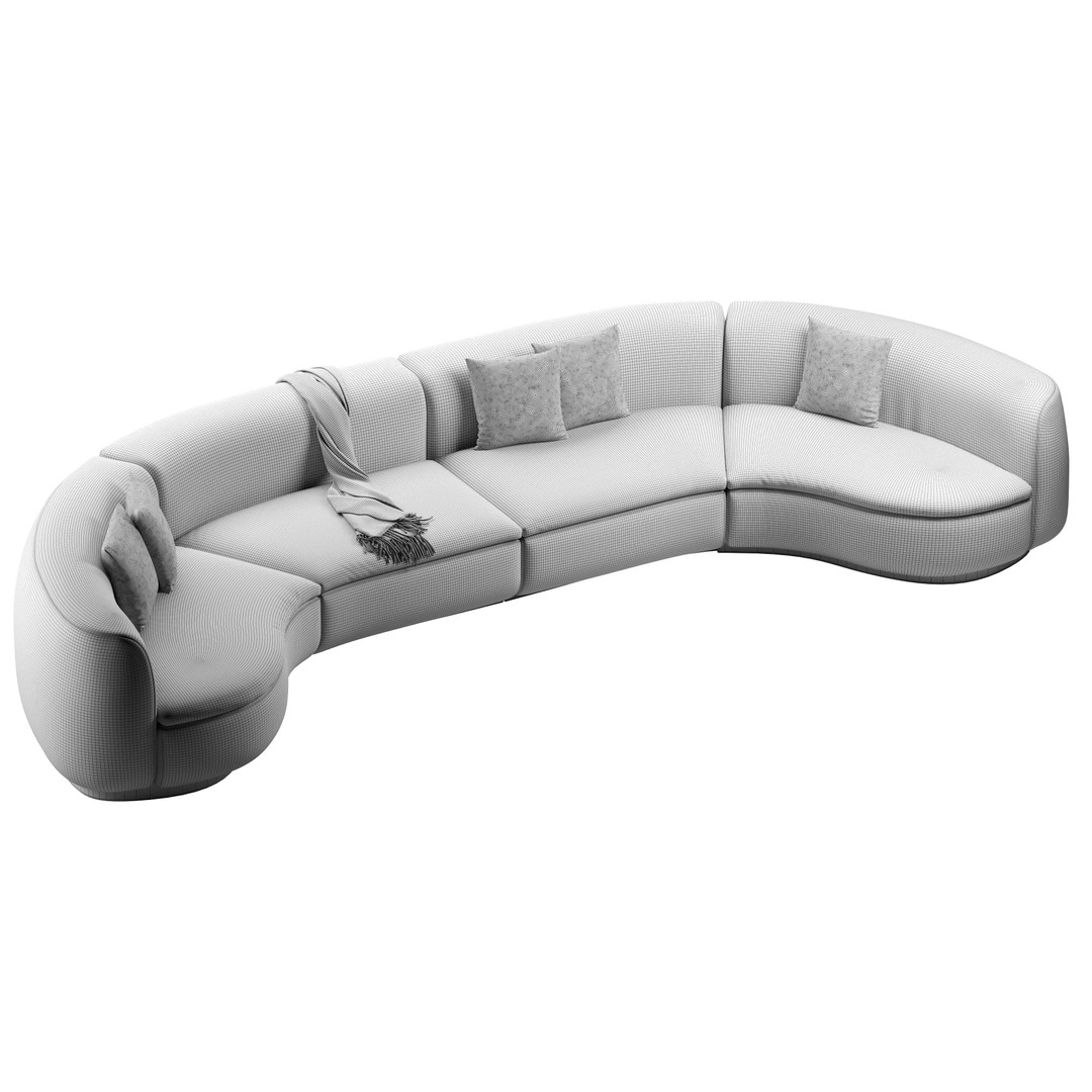 Baxter Piaf Sofa 3D Model – Modern Modular Design, OBJ, 3Ds Max - View 10