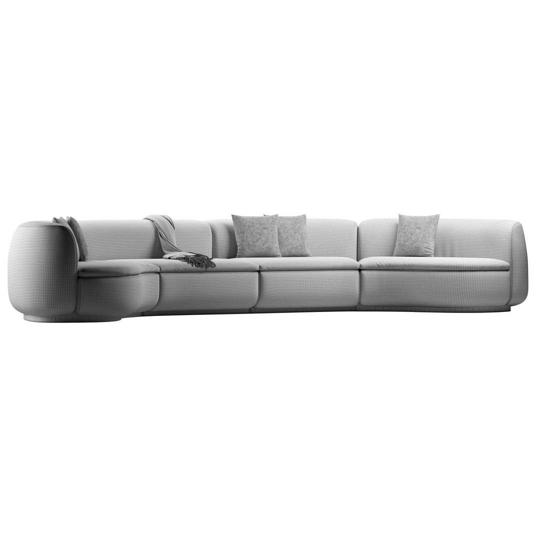 Baxter Piaf Sofa 3D Model – Modern Modular Design, OBJ, 3Ds Max - View 11