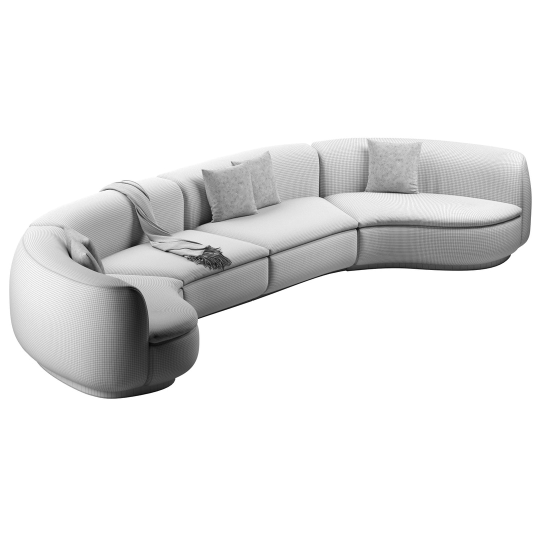 Baxter Piaf Sofa 3D Model – Modern Modular Design, OBJ, 3Ds Max - View 12