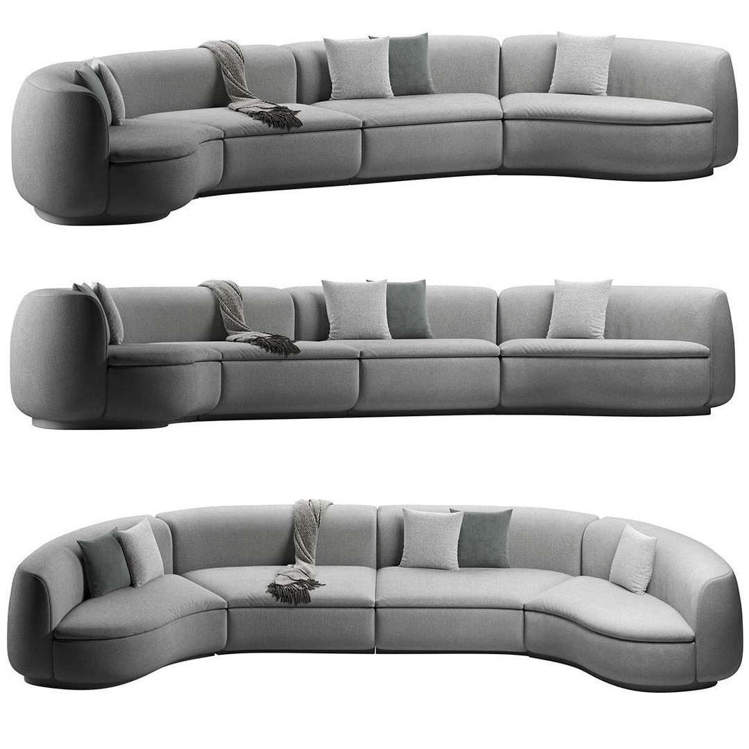 Baxter Piaf Sofa 3D Model – Modern Modular Design, OBJ, 3Ds Max - View 15