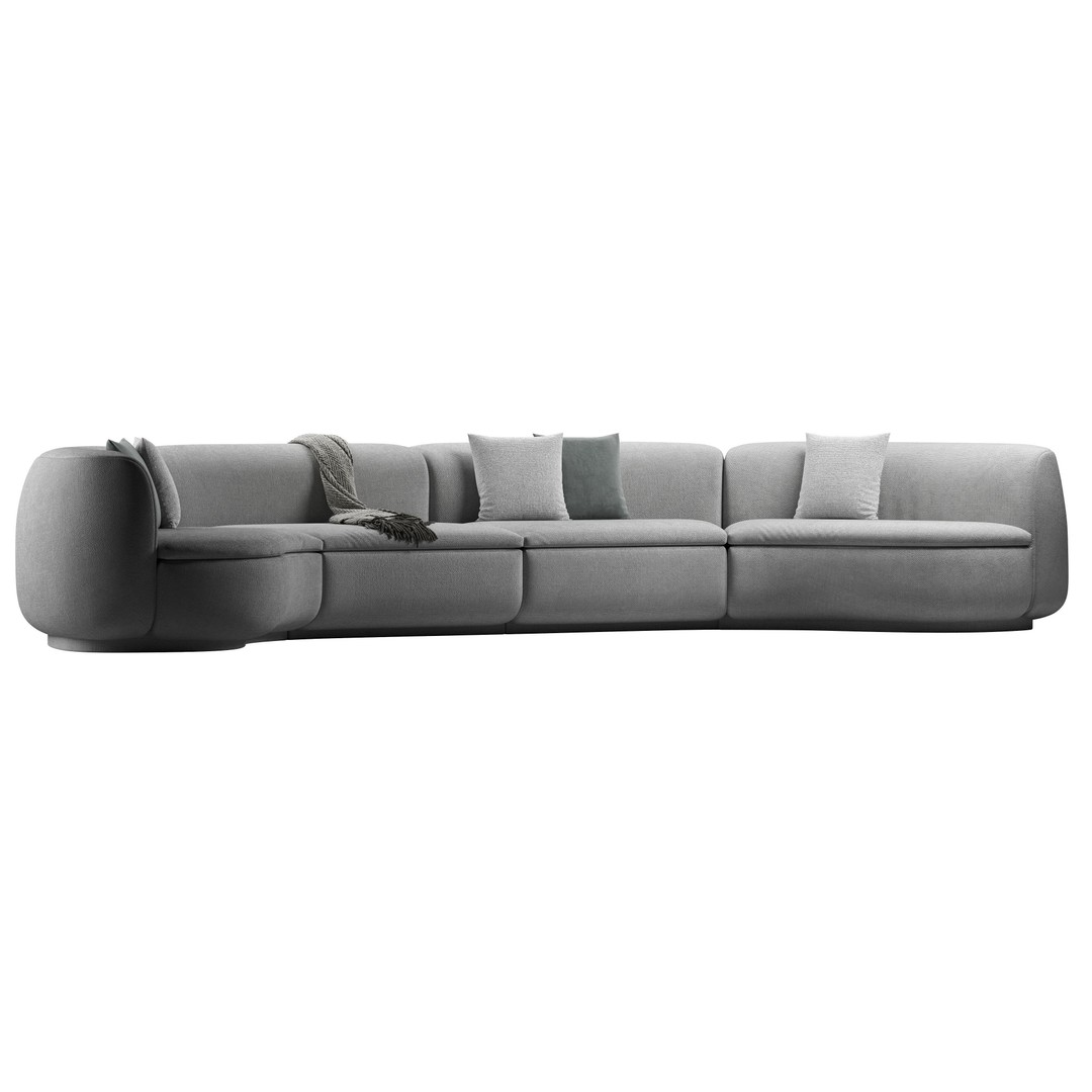 Baxter Piaf Sofa 3D Model – Modern Modular Design, OBJ, 3Ds Max - View 3