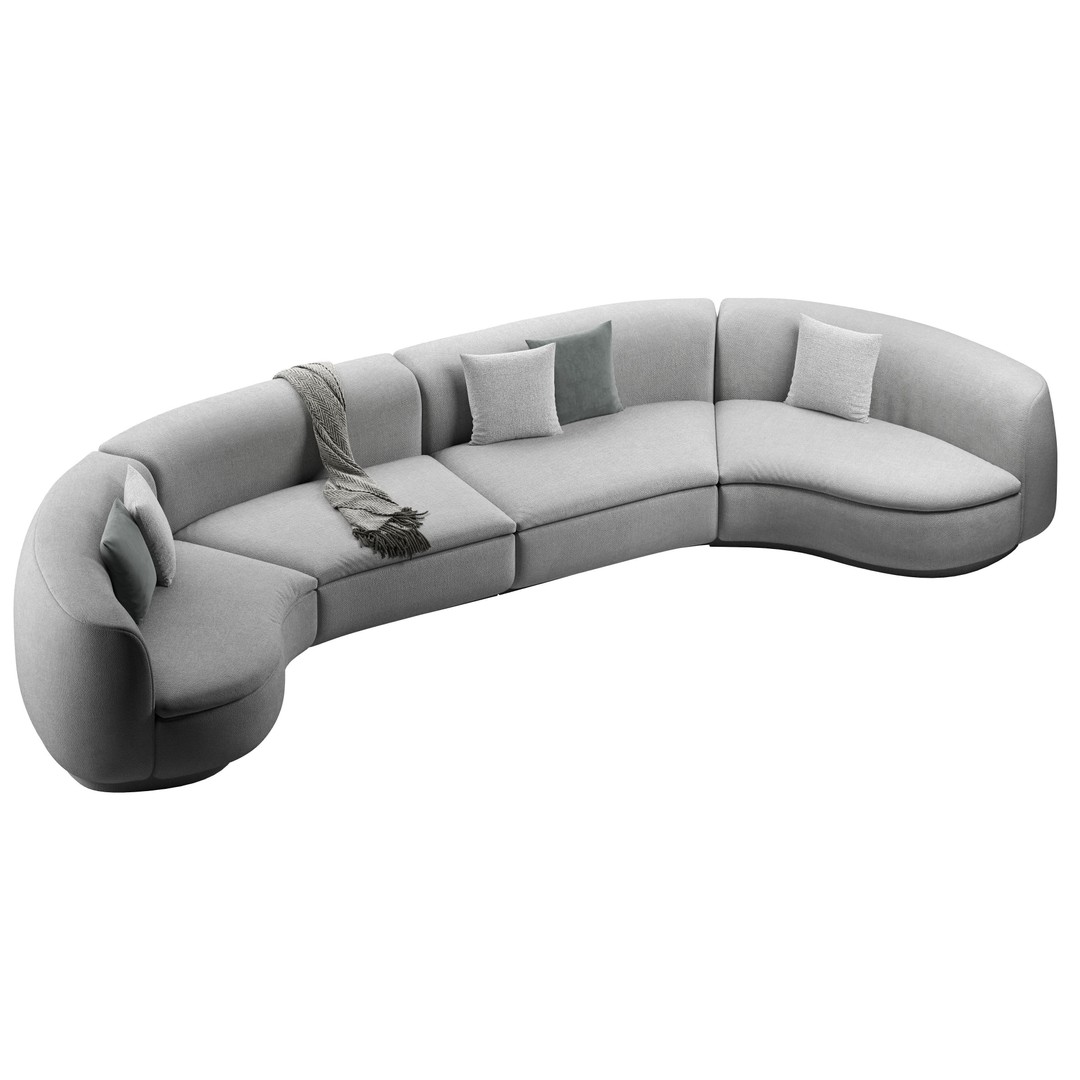 Baxter Piaf Sofa 3D Model – Modern Modular Design, OBJ, 3Ds Max - View 4