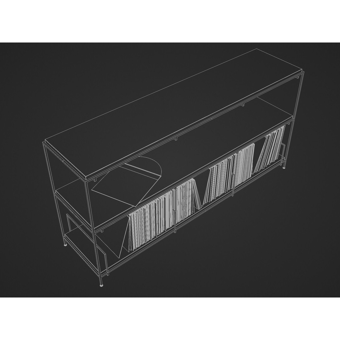 Vinyl Storage 3D Model – Realistic LP Organizer, Blender, FBX, OBJ