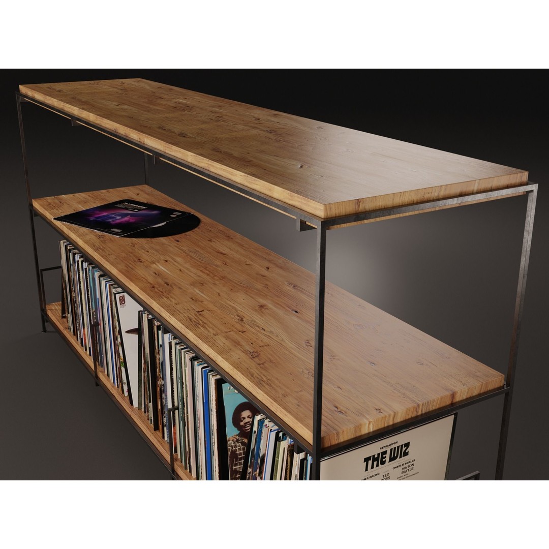 Vinyl Storage 3D Model – Realistic LP Organizer, Blender, FBX, OBJ - View 11