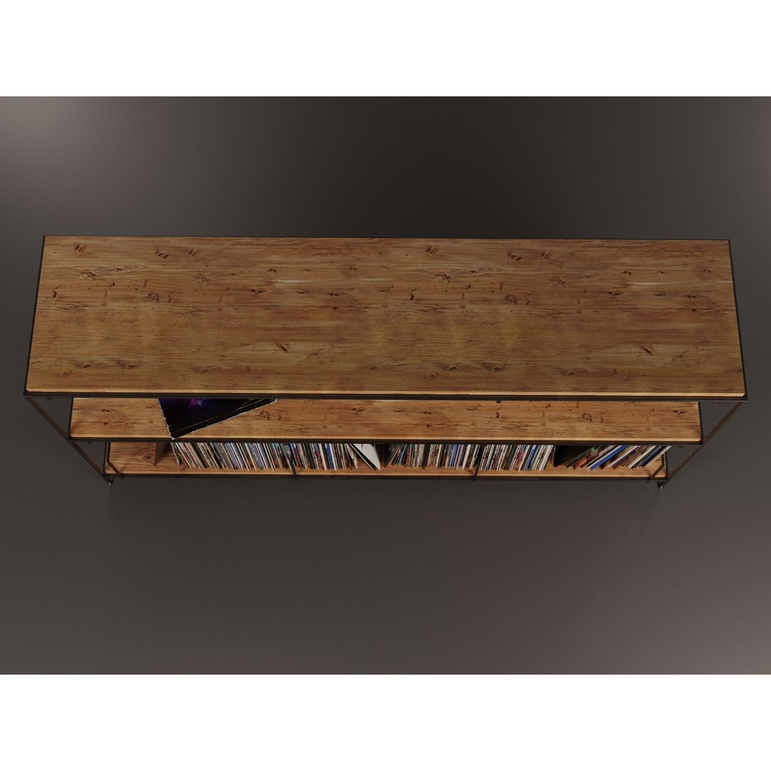 Vinyl Storage 3D Model – Realistic LP Organizer, Blender, FBX, OBJ - View 12