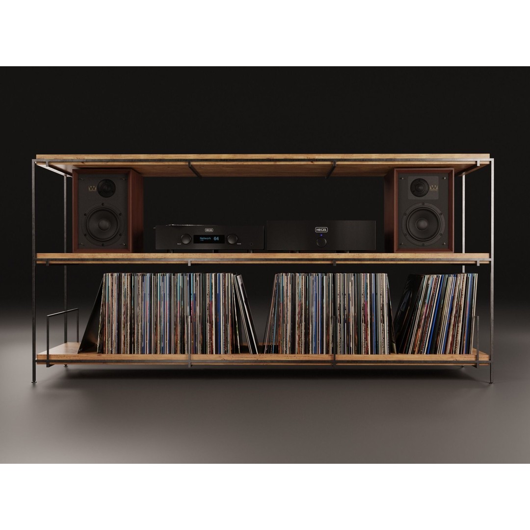 Vinyl Storage 3D Model – Realistic LP Organizer, Blender, FBX, OBJ - View 14