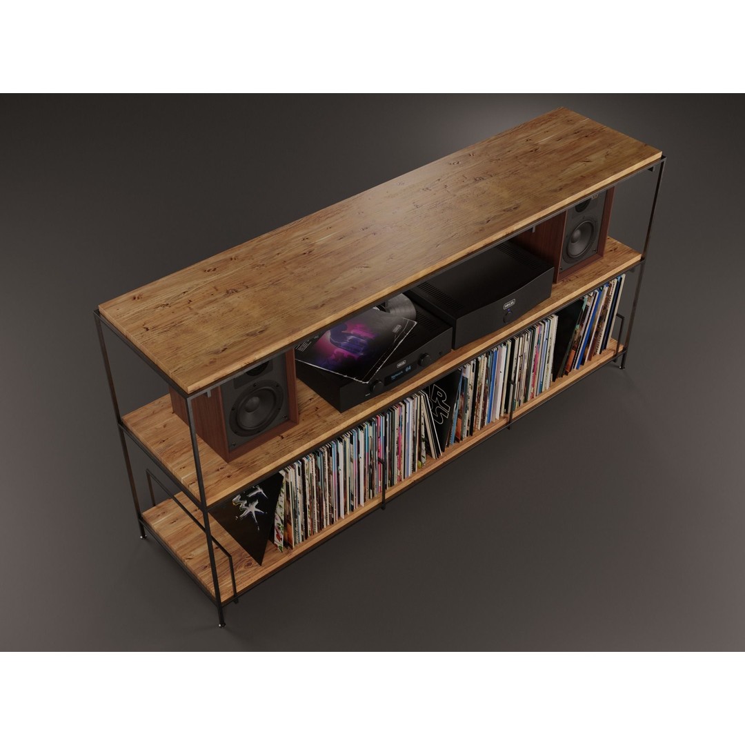Vinyl Storage 3D Model – Realistic LP Organizer, Blender, FBX, OBJ - View 15
