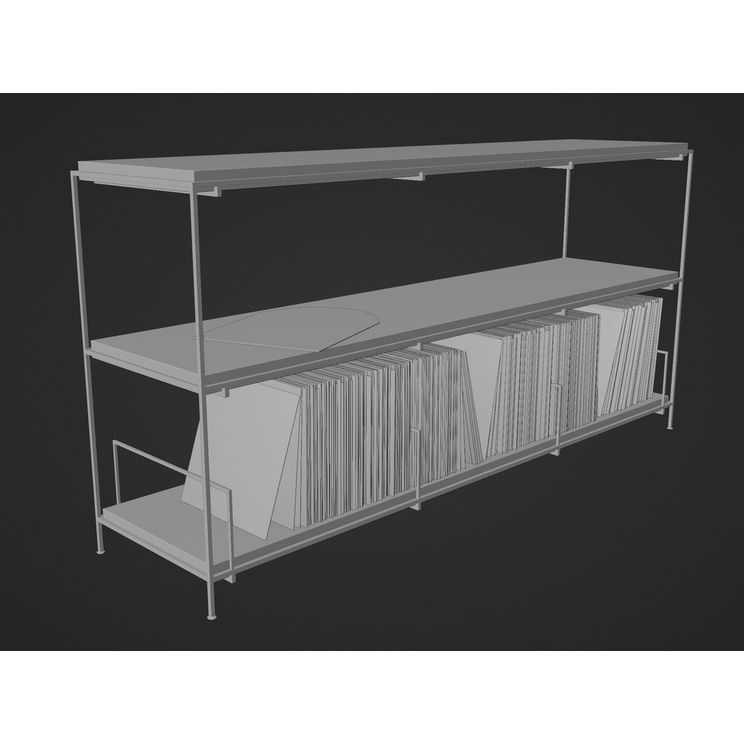 Vinyl Storage 3D Model – Realistic LP Organizer, Blender, FBX, OBJ - View 19