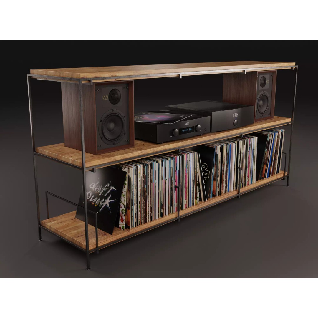 Vinyl Storage 3D Model – Realistic LP Organizer, Blender, FBX, OBJ - View 2