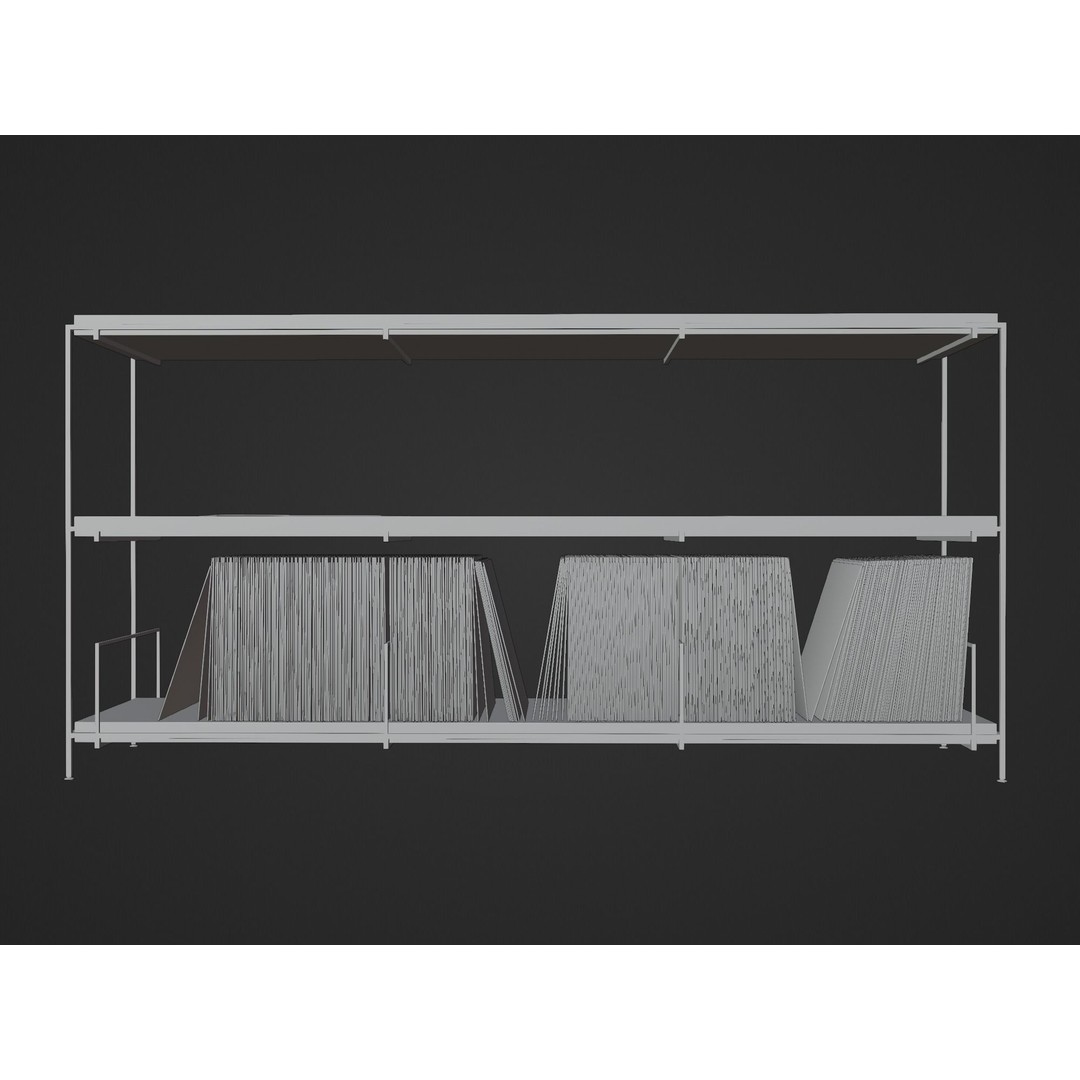 Vinyl Storage 3D Model – Realistic LP Organizer, Blender, FBX, OBJ - View 20