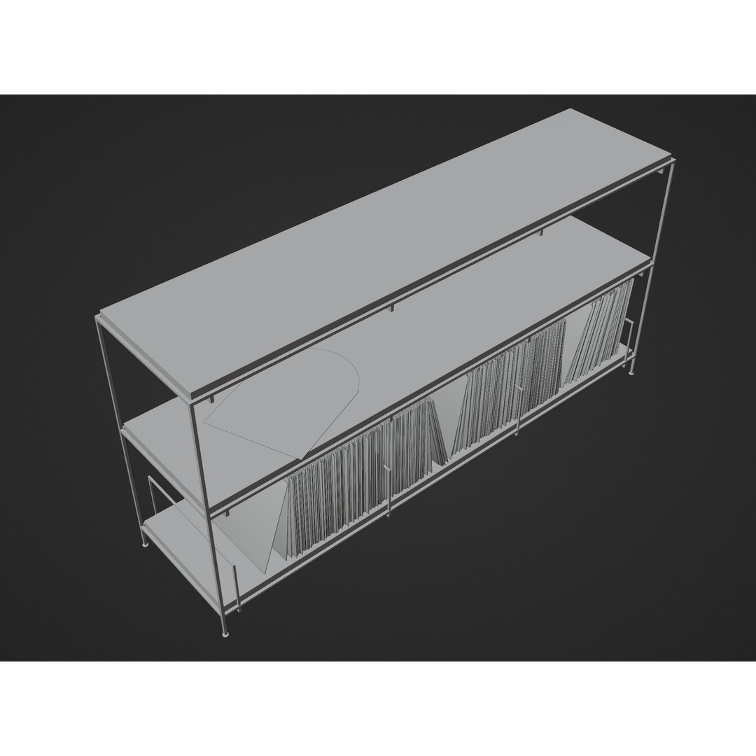 Vinyl Storage 3D Model – Realistic LP Organizer, Blender, FBX, OBJ - View 21