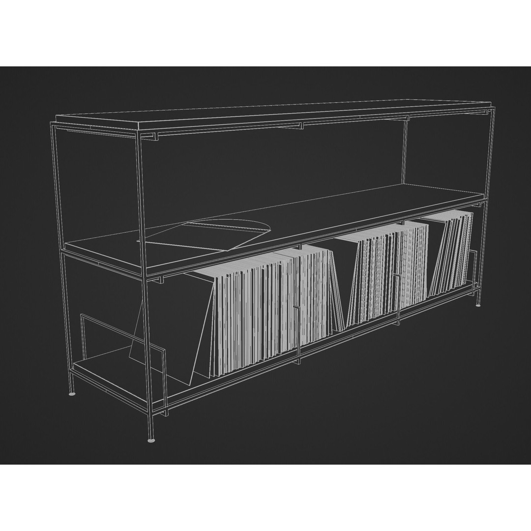 Vinyl Storage 3D Model – Realistic LP Organizer, Blender, FBX, OBJ - View 23