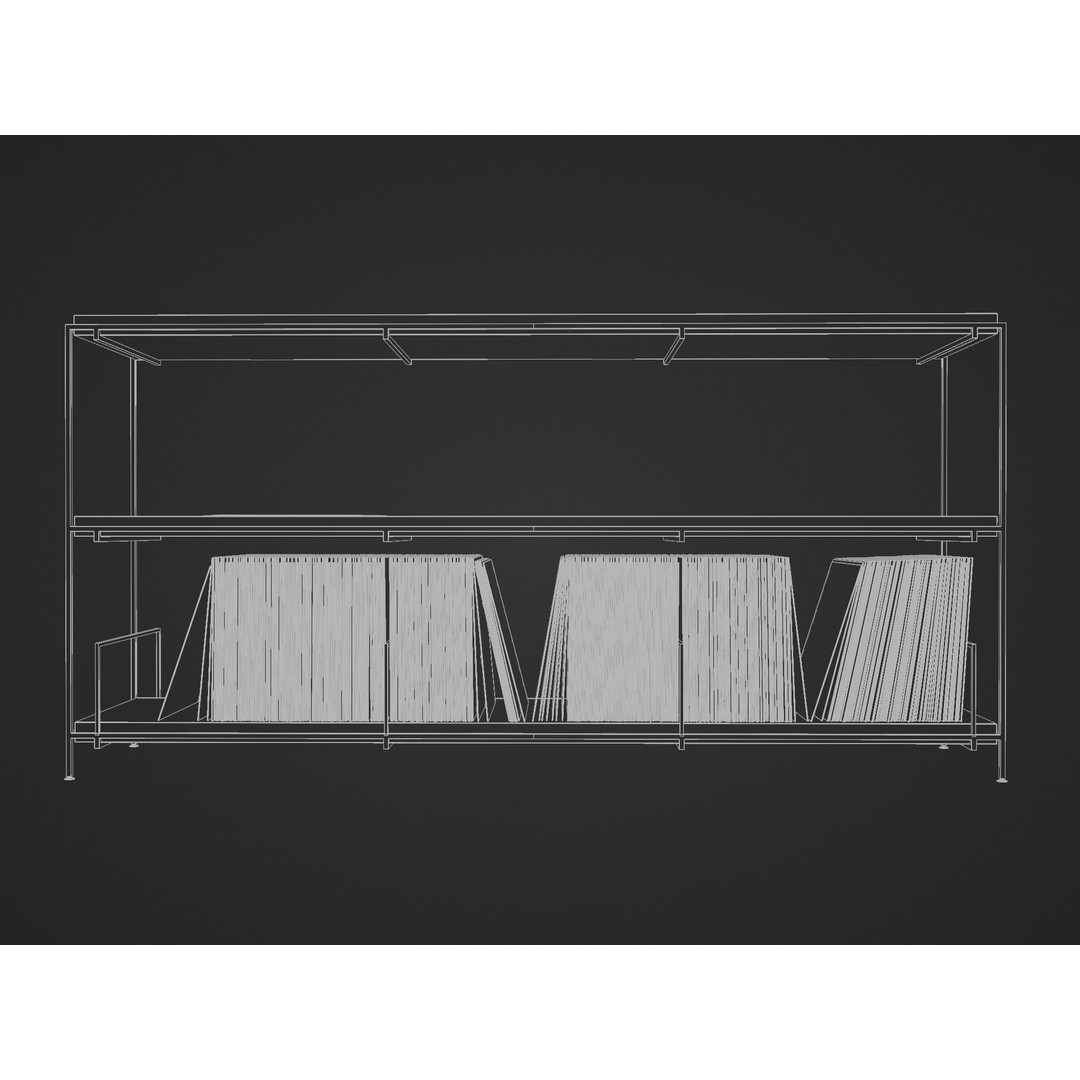 Vinyl Storage 3D Model – Realistic LP Organizer, Blender, FBX, OBJ - View 24
