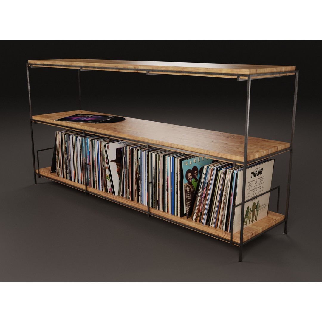 Vinyl Storage 3D Model – Realistic LP Organizer, Blender, FBX, OBJ - View 5
