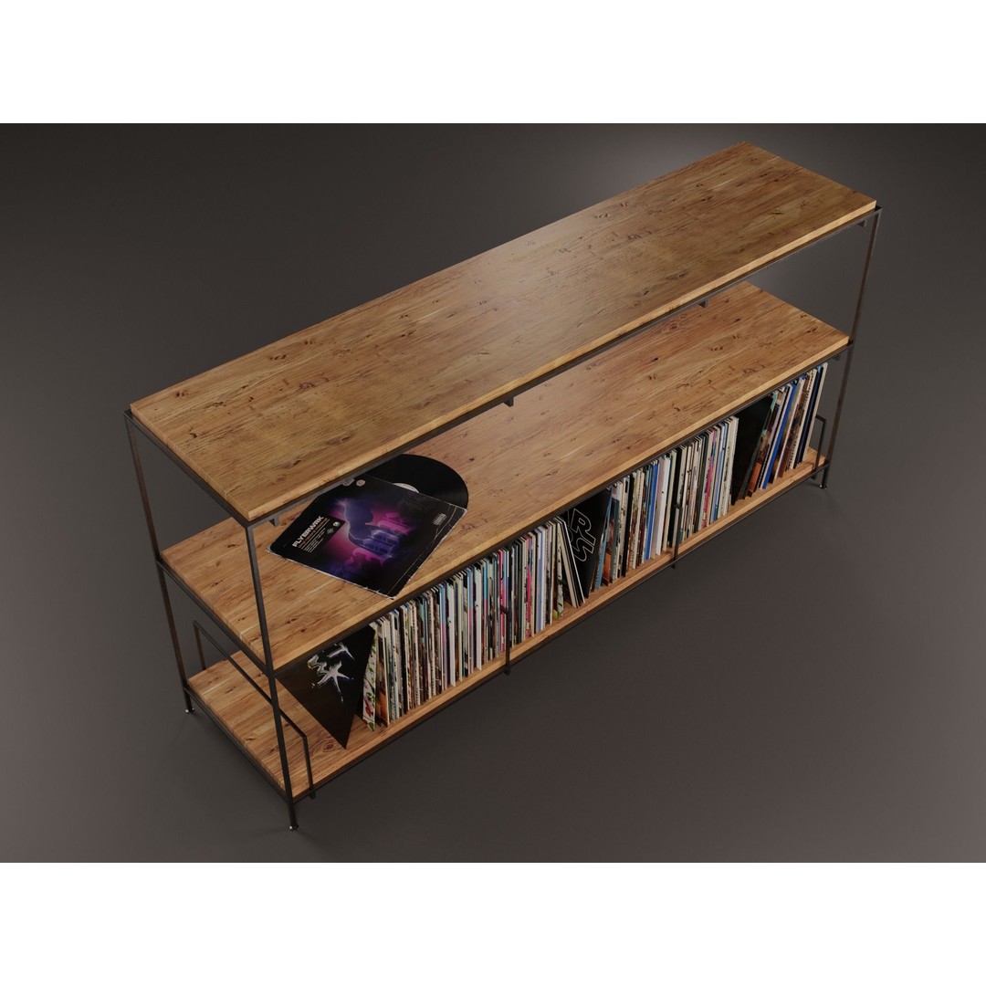 Vinyl Storage 3D Model – Realistic LP Organizer, Blender, FBX, OBJ - View 8