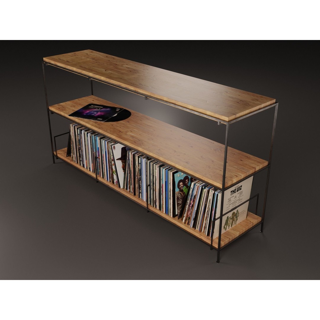 Vinyl Storage 3D Model – Realistic LP Organizer, Blender, FBX, OBJ - View 9