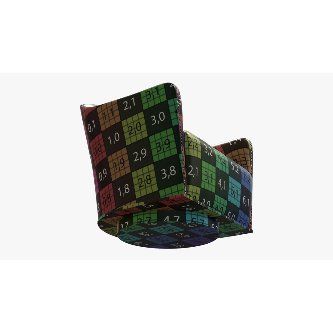 Colorful Armchair 3D Model – Modern Lounge Chair with PBR Textures