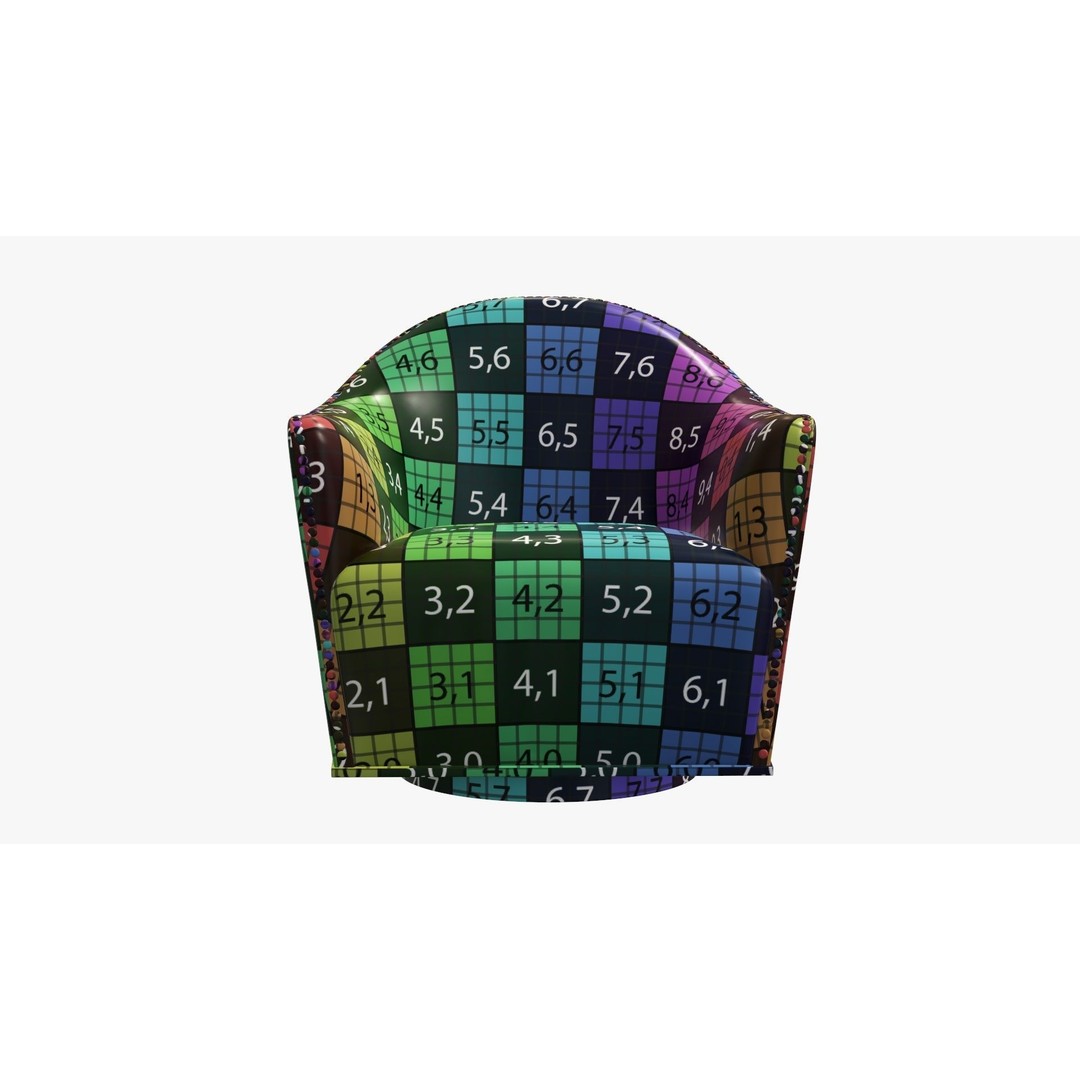 Colorful Armchair 3D Model – Modern Lounge Chair with PBR Textures - View 13