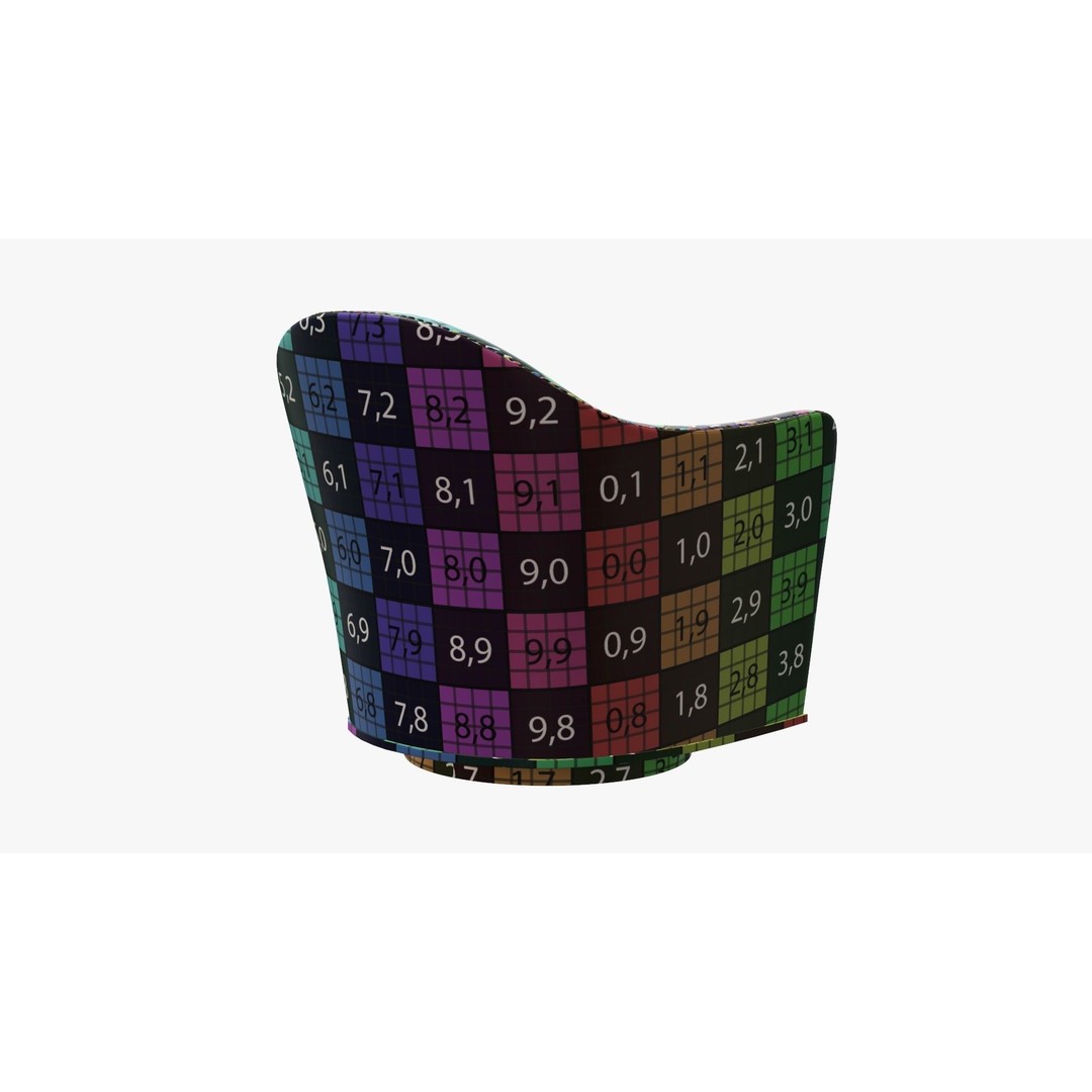 Colorful Armchair 3D Model – Modern Lounge Chair with PBR Textures - View 14
