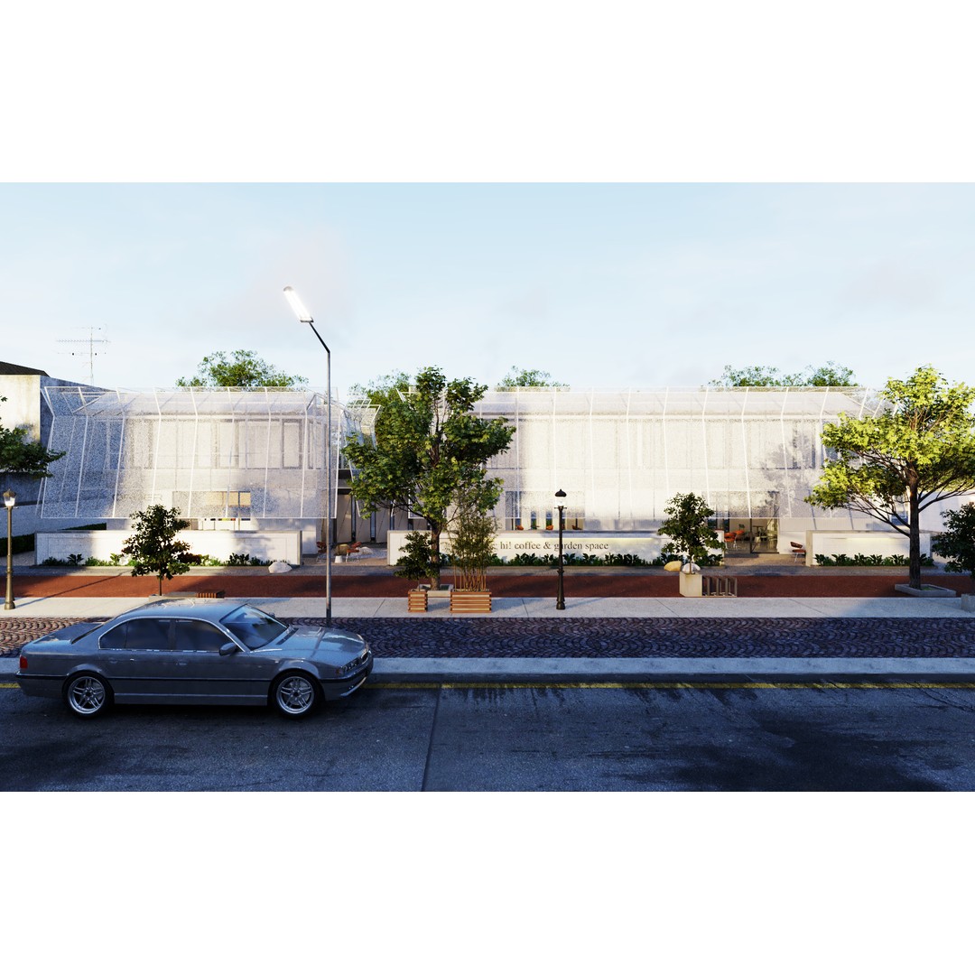 Tropical Coffee Shop 3D Model – Urban Garden Design, FBX & OBJ - View 29