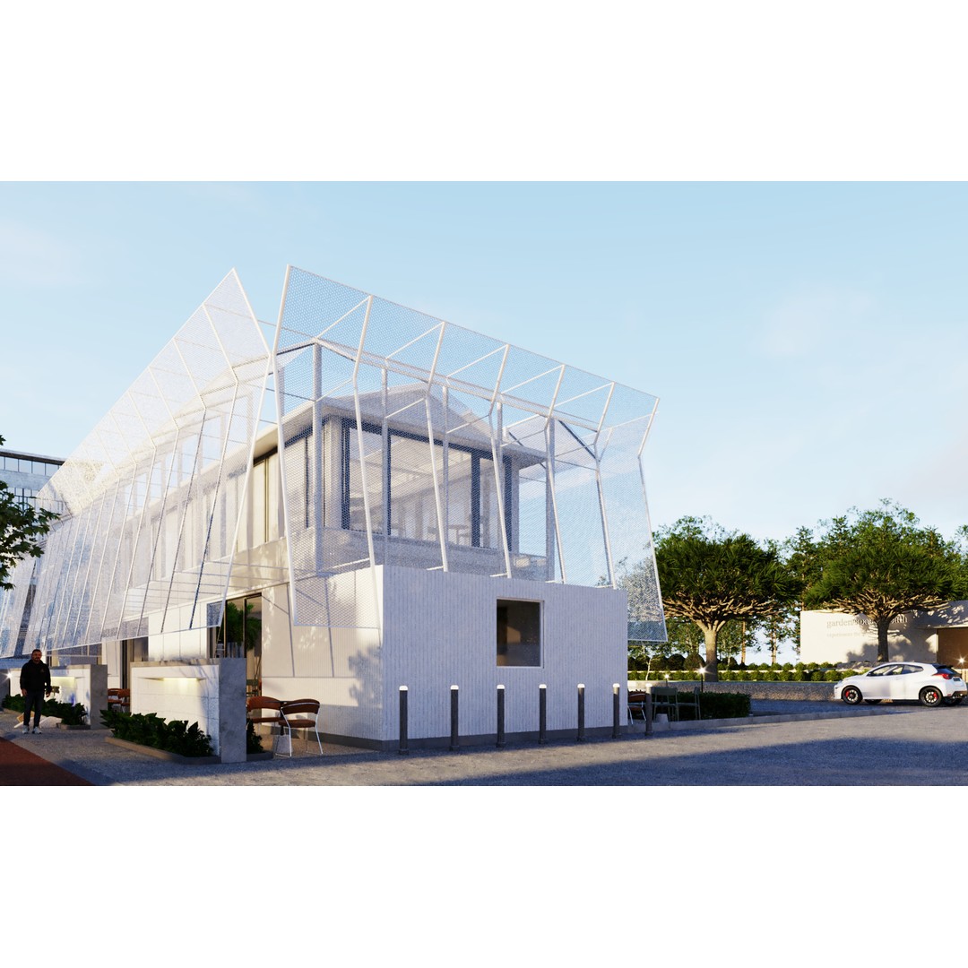 Tropical Coffee Shop 3D Model – Urban Garden Design, FBX & OBJ - View 33