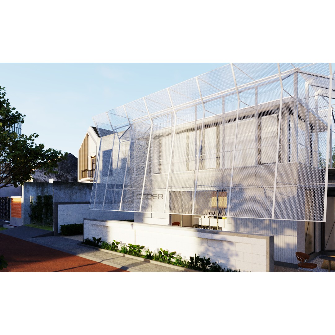 Tropical Coffee Shop 3D Model – Urban Garden Design, FBX & OBJ - View 35