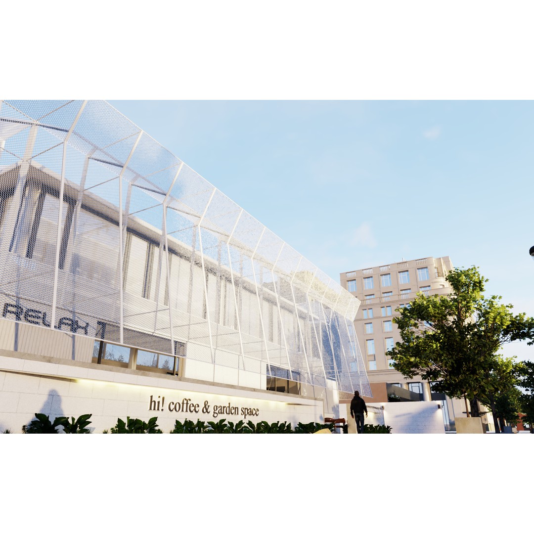 Tropical Coffee Shop 3D Model – Urban Garden Design, FBX & OBJ - View 37