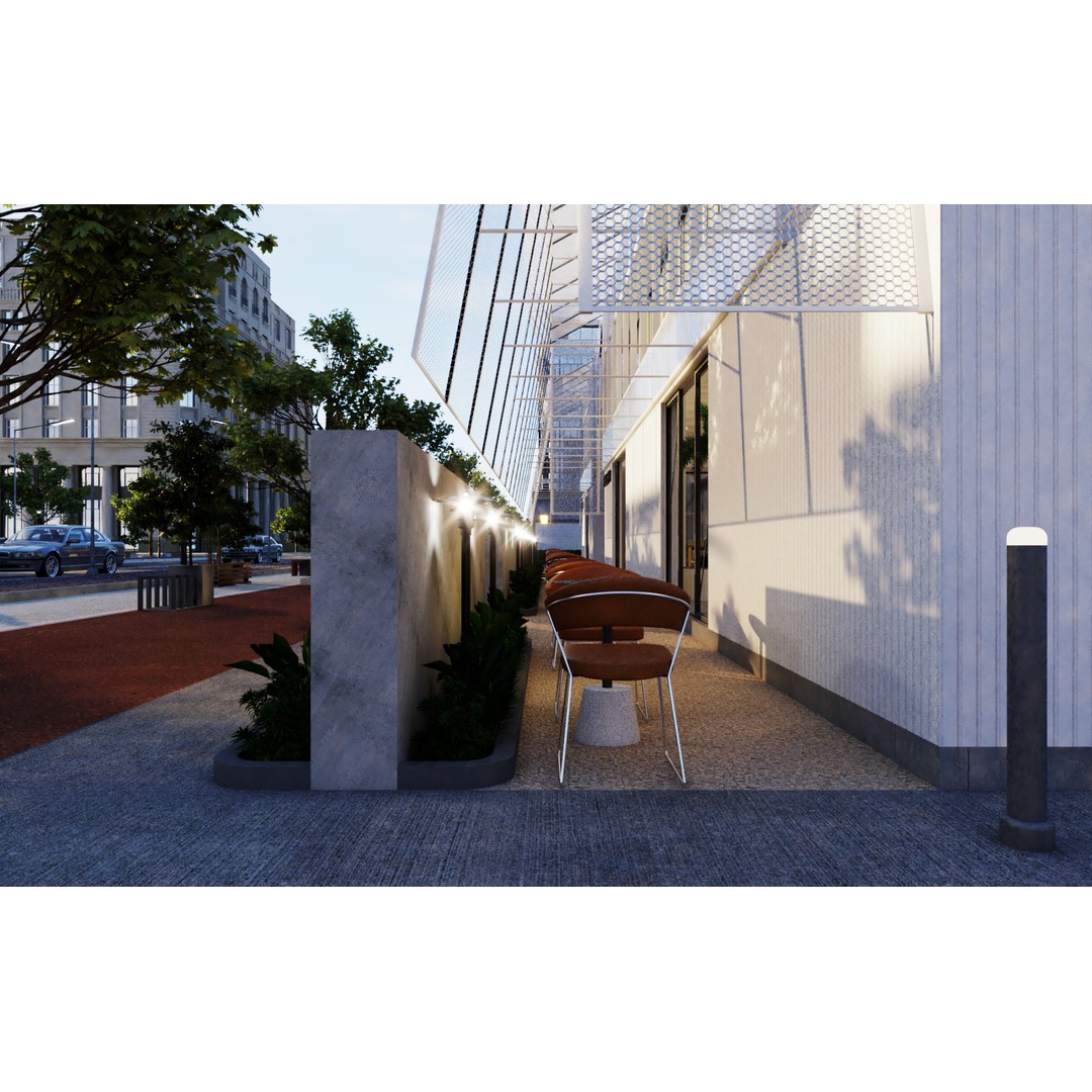 Tropical Coffee Shop 3D Model – Urban Garden Design, FBX & OBJ - View 39
