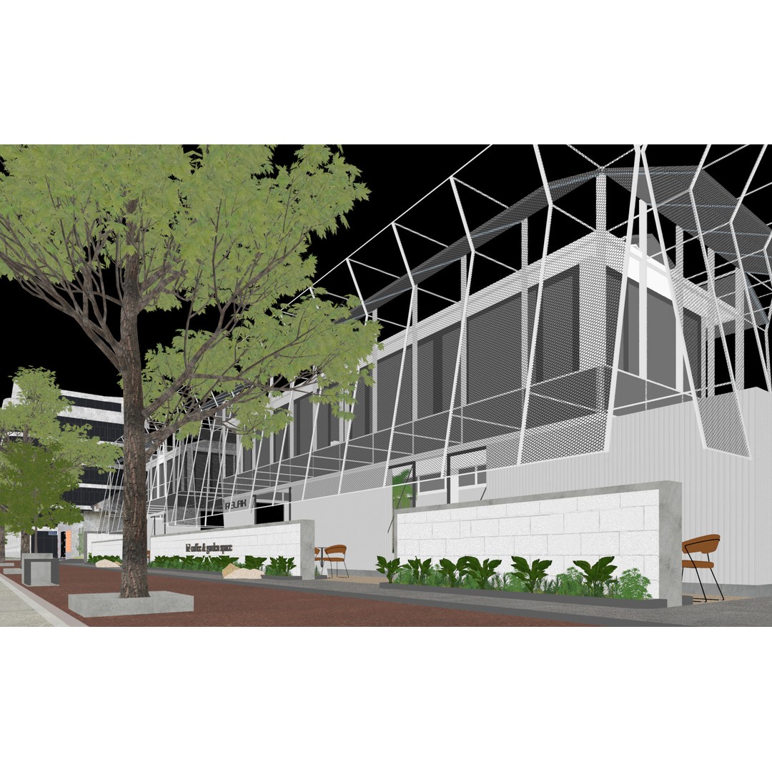Tropical Coffee Shop 3D Model – Urban Garden Design, FBX & OBJ - View 41