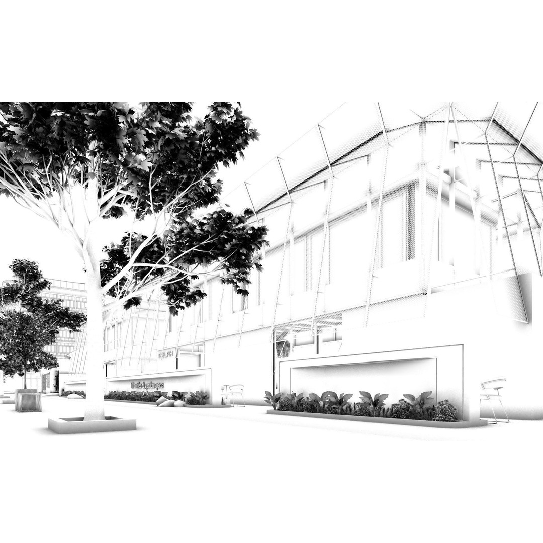 Tropical Coffee Shop 3D Model – Urban Garden Design, FBX & OBJ - View 42