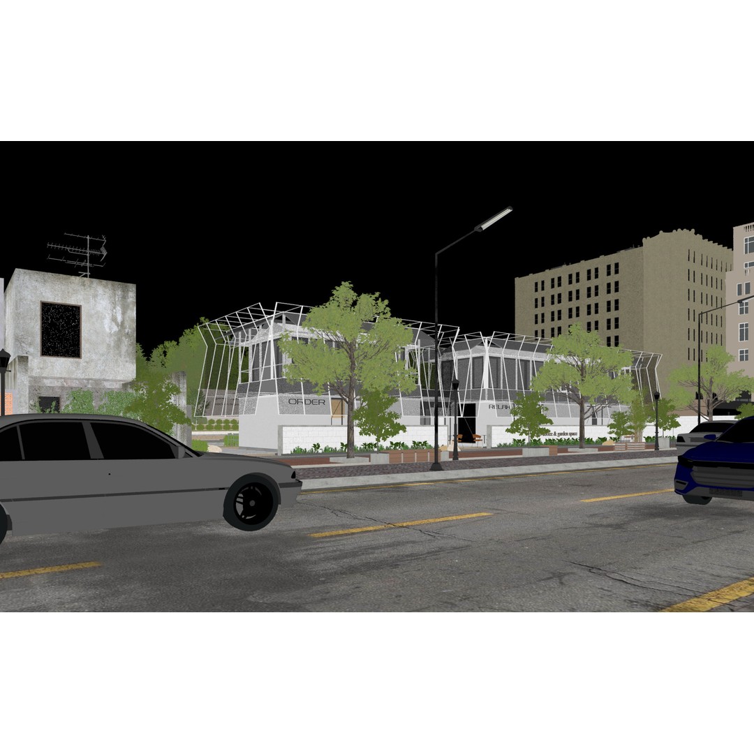 Tropical Coffee Shop 3D Model – Urban Garden Design, FBX & OBJ - View 43
