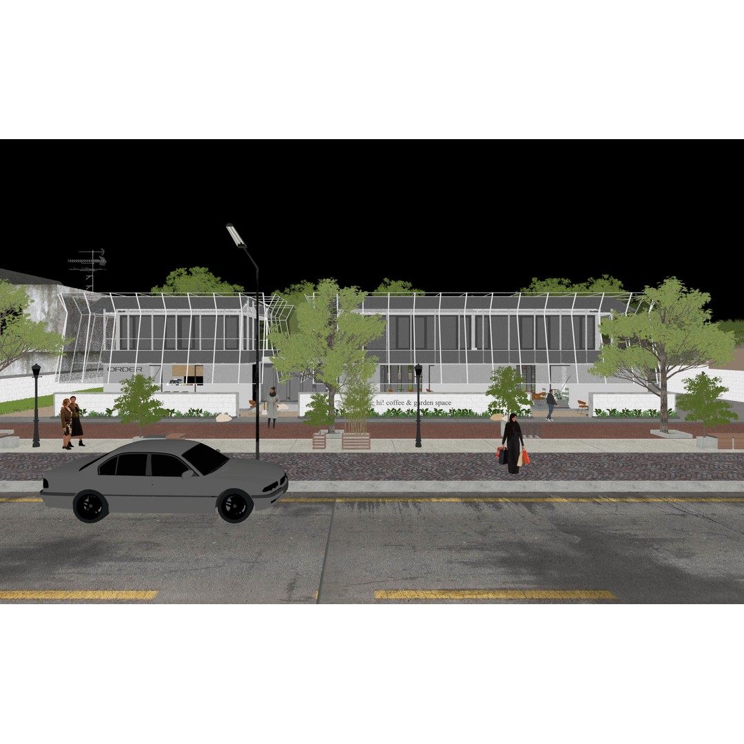 Tropical Coffee Shop 3D Model – Urban Garden Design, FBX & OBJ - View 45