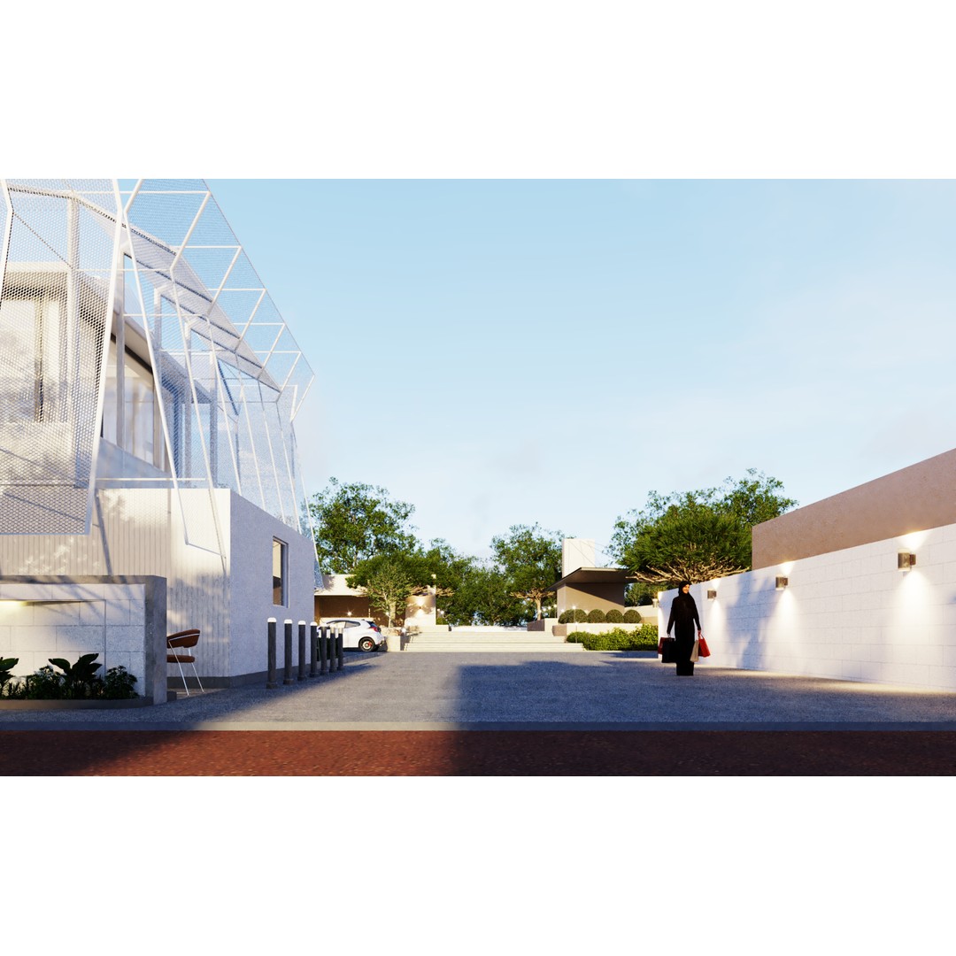 Tropical Coffee Shop 3D Model – Urban Garden Design, FBX & OBJ - View 5