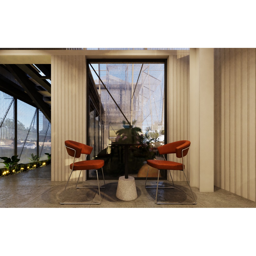Tropical Coffee Shop 3D Model – Urban Garden Design, FBX & OBJ - View 8