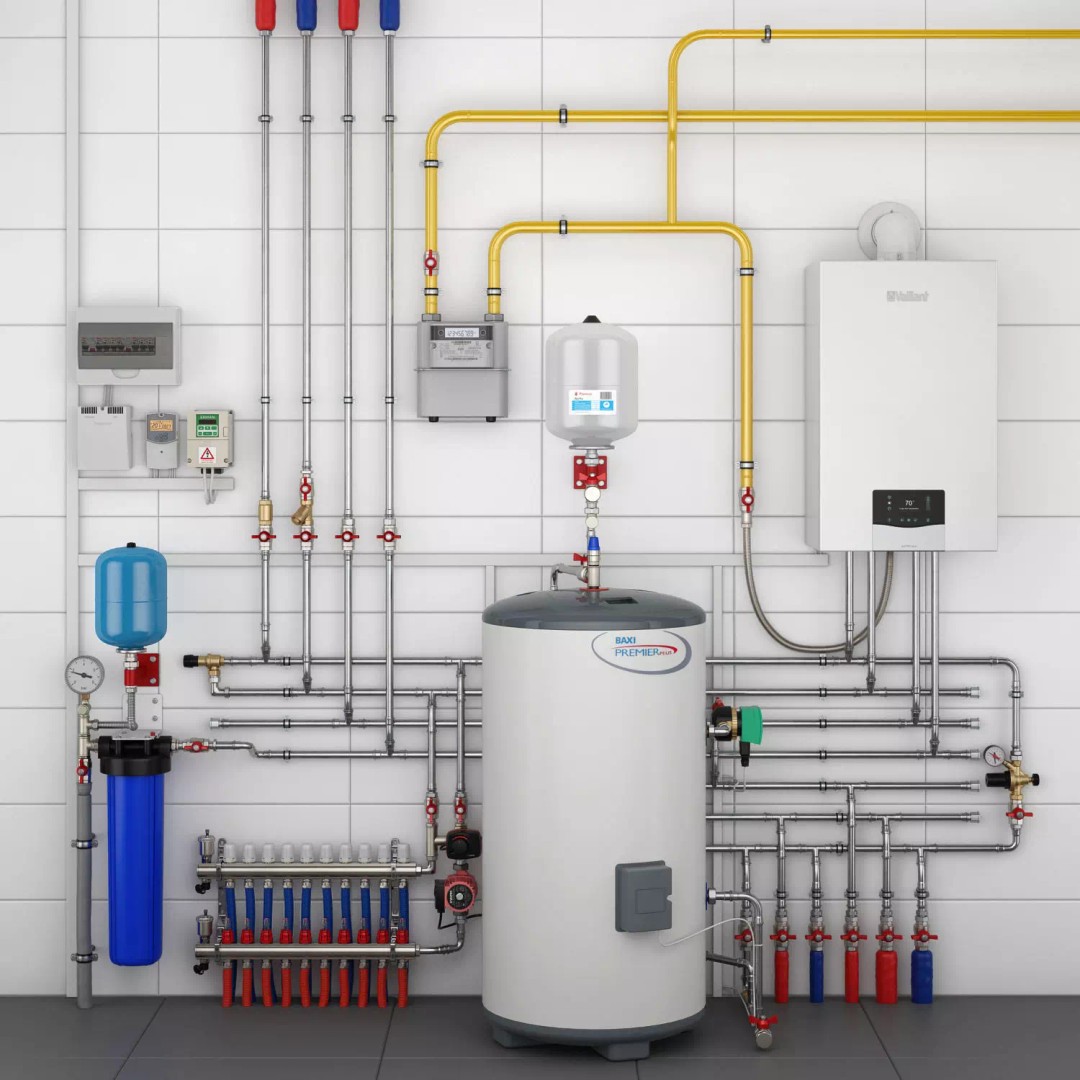 Boiler Room Full Set 3D Model – Realistic Interior Asset, PBR Formats - View 3
