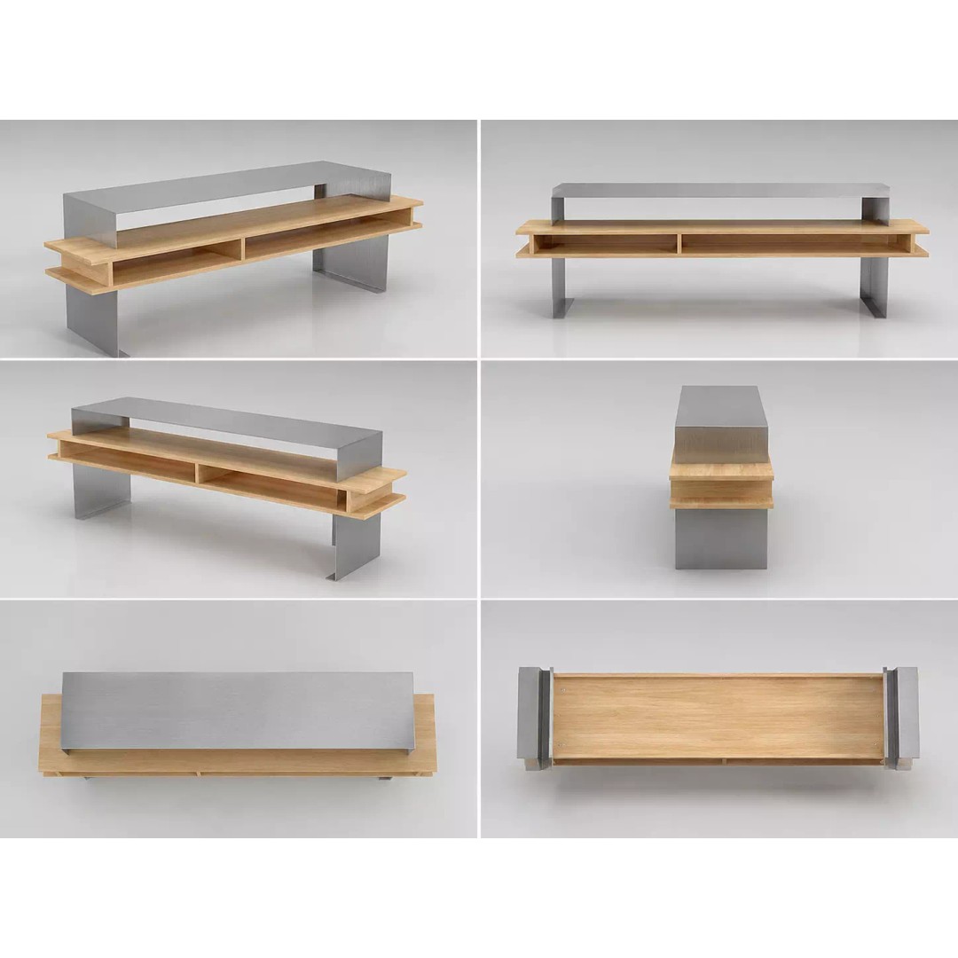 Modern Wooden TV Stand 3D Model – Minimalist Design for Archviz, FBX - View 14