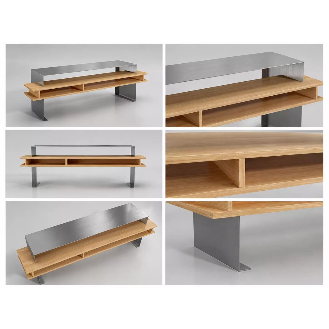 Modern Wooden TV Stand 3D Model – Minimalist Design for Archviz, FBX - View 15