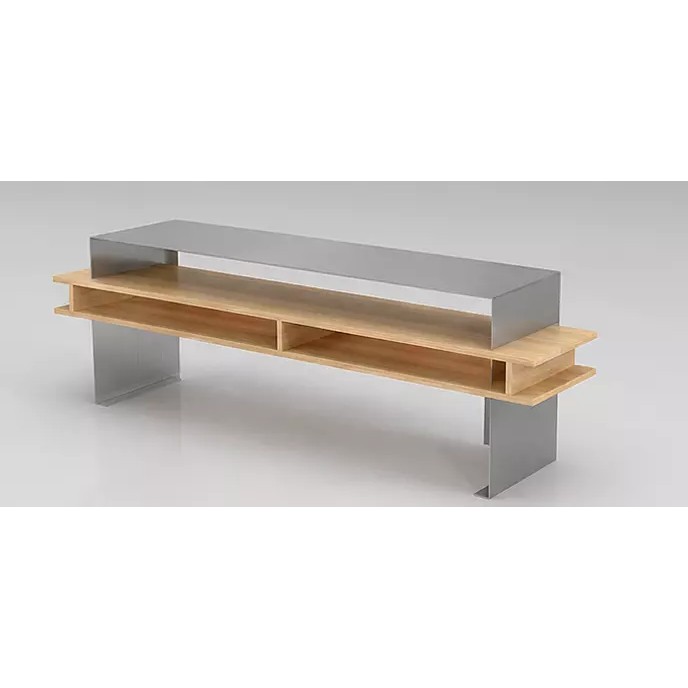 Modern Wooden TV Stand 3D Model – Minimalist Design for Archviz, FBX - View 2