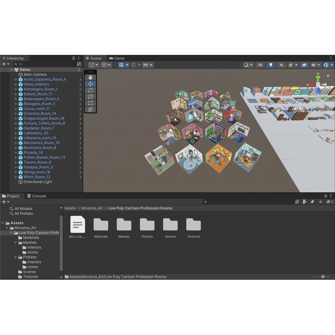 Fantasy Cartoon Rooms 3D Model – Low Poly Game Asset, FBX, PBR