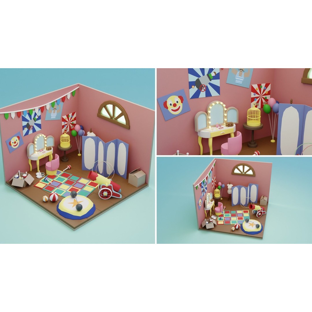 Fantasy Cartoon Rooms 3D Model – Low Poly Game Asset, FBX, PBR - View 19