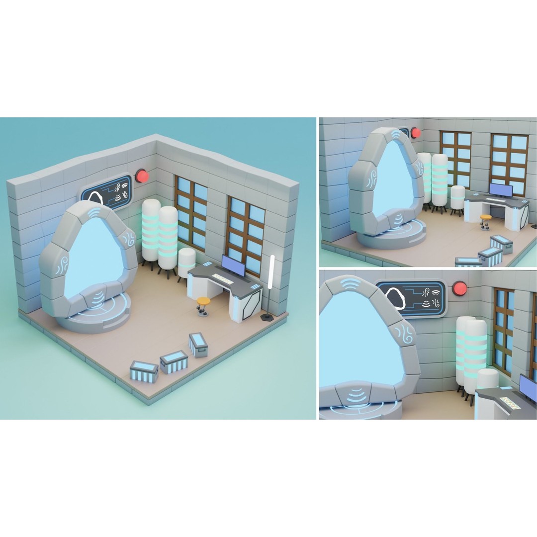 Fantasy Cartoon Rooms 3D Model – Low Poly Game Asset, FBX, PBR - View 22