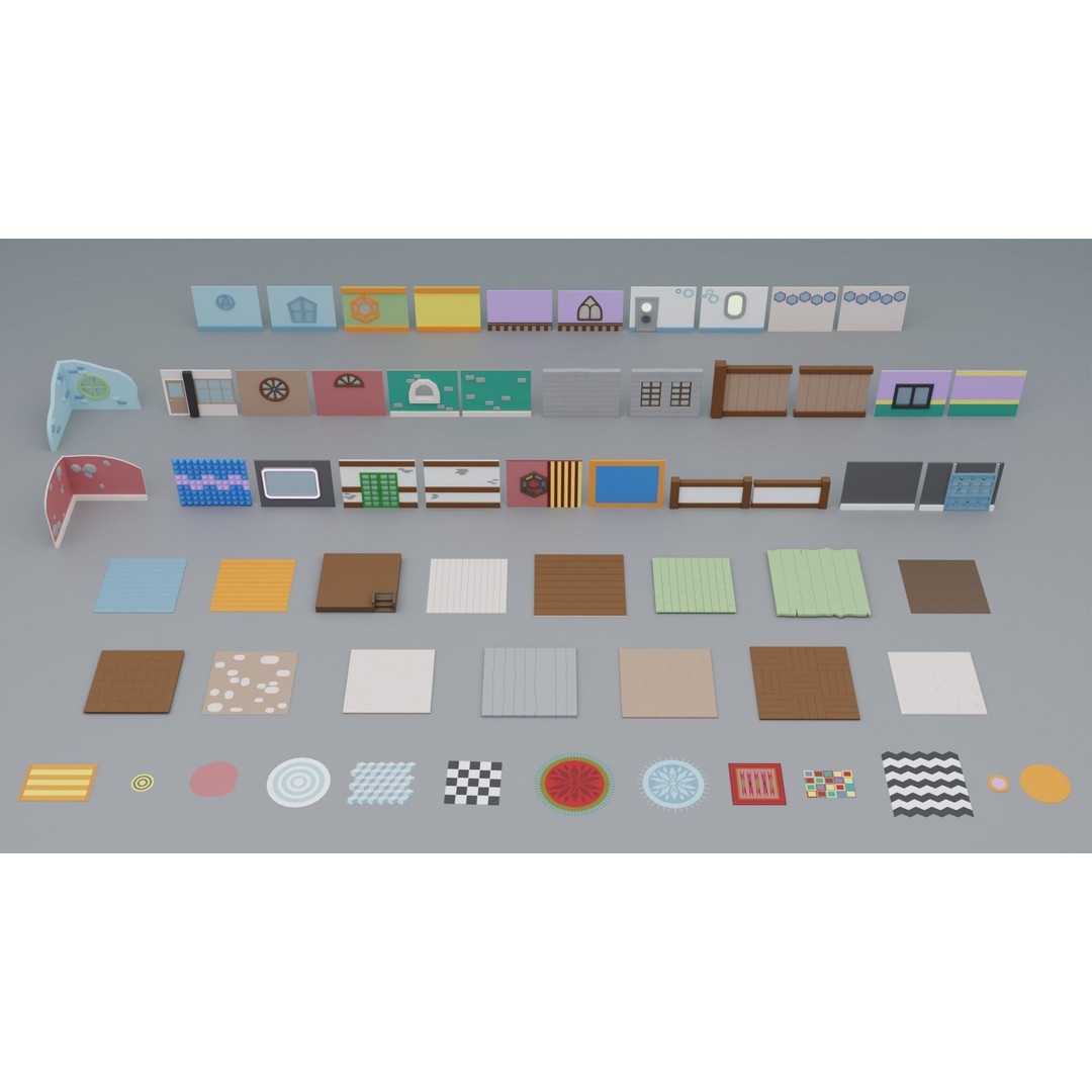 Fantasy Cartoon Rooms 3D Model – Low Poly Game Asset, FBX, PBR - View 25