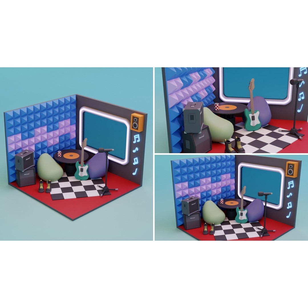 Fantasy Cartoon Rooms 3D Model – Low Poly Game Asset, FBX, PBR - View 8