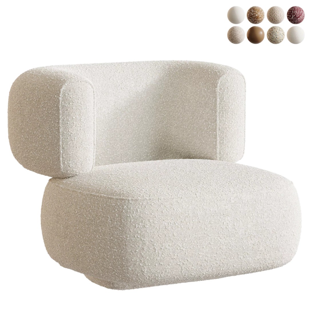 Litho Lounge Chair 3D Model – Contemporary Designer Furniture, FBX, OBJ - View 2