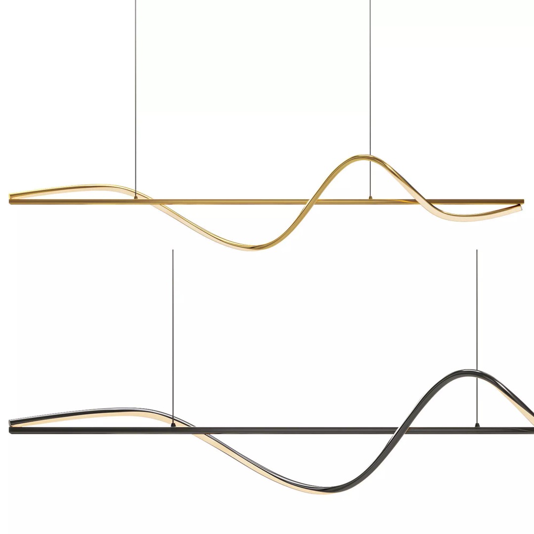 Louise Wave Pendant Light 3D Model – Modern Lamp, Corona, OBJ
