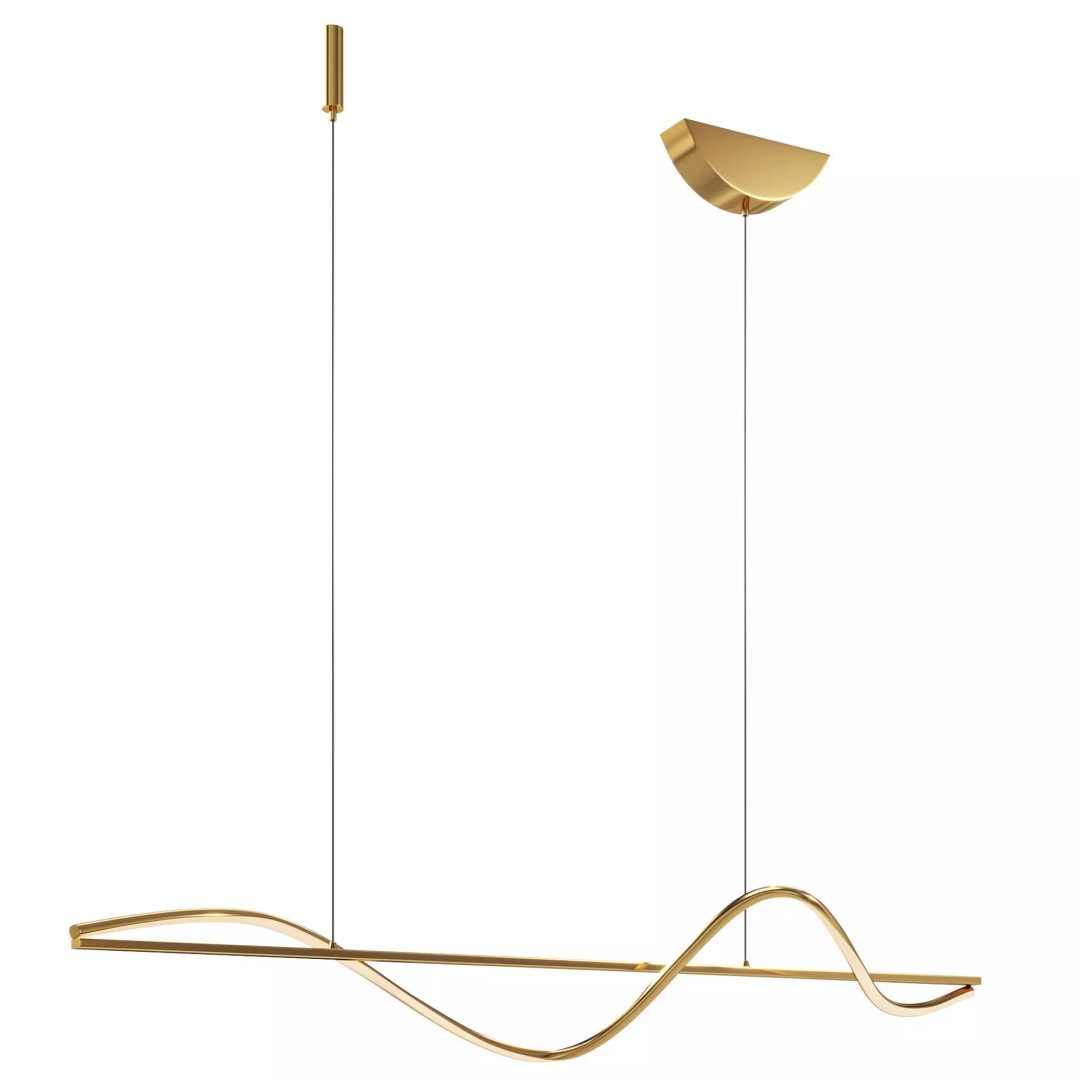 Louise Wave Pendant Light 3D Model – Modern Lamp, Corona, OBJ - View 3