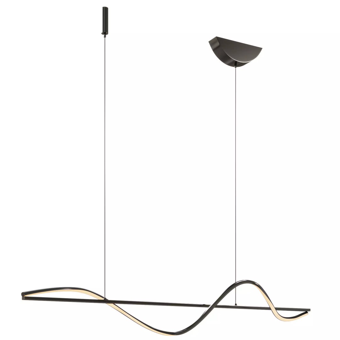 Louise Wave Pendant Light 3D Model – Modern Lamp, Corona, OBJ - View 4