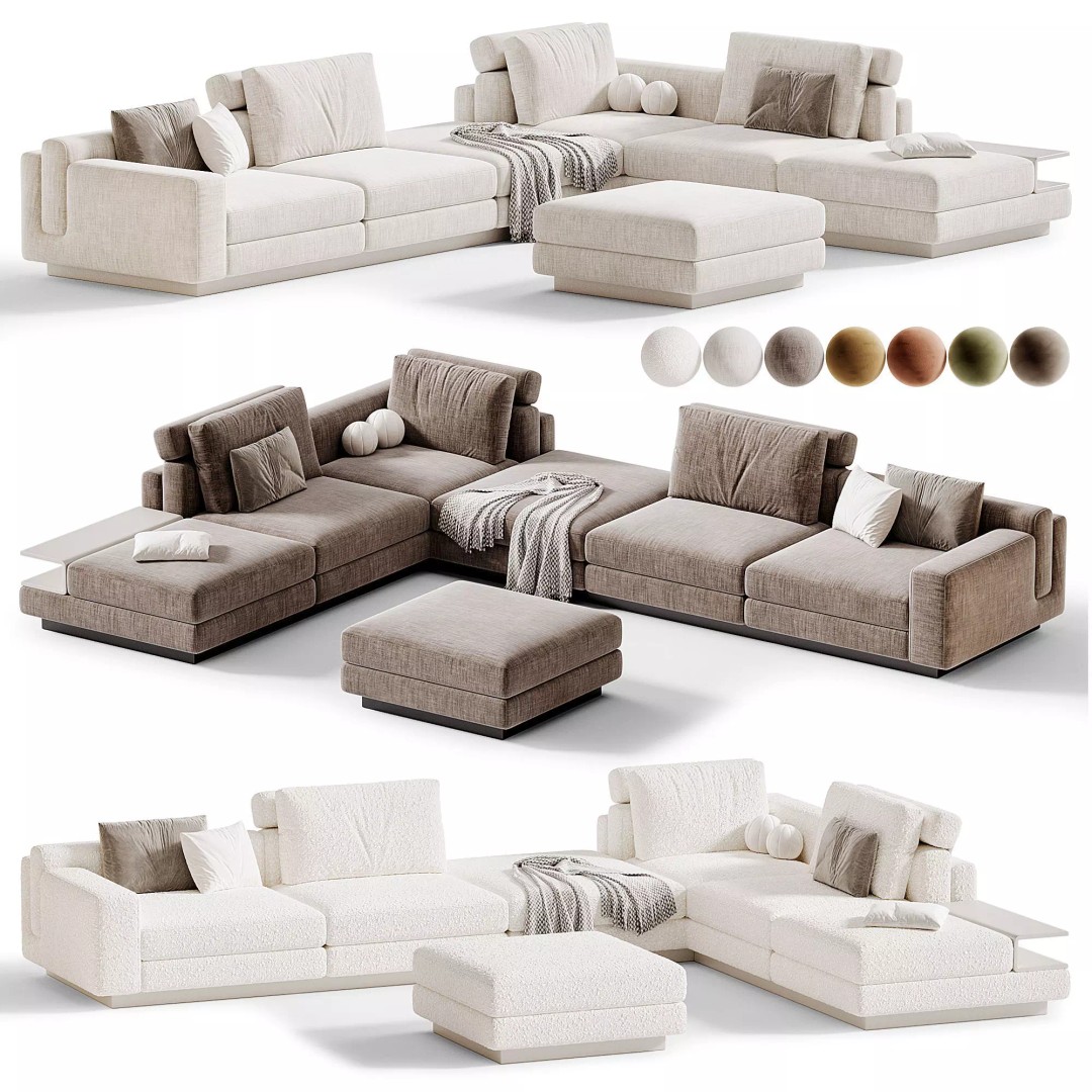 Meta Modular Sofa 3D Model – Modern Furniture Design, OBJ & 3Ds Max - View 2
