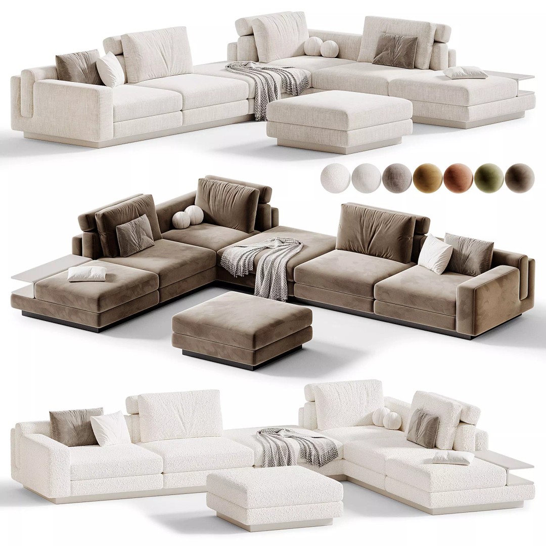 Meta Modular Sofa 3D Model – Modern Furniture Design, OBJ & 3Ds Max - View 3