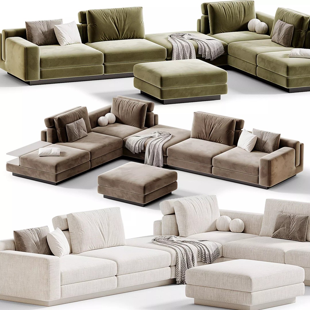 Meta Modular Sofa 3D Model – Modern Furniture Design, OBJ & 3Ds Max - View 8